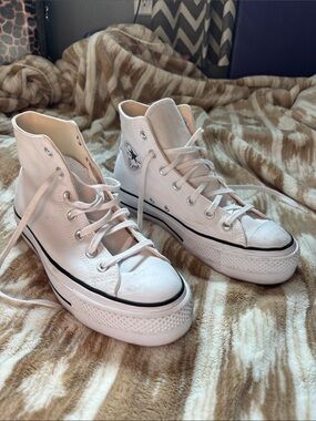 Converse White High-Top Platform Sneakers
